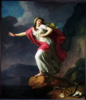 Ovid Gallery: Sappho throwing herself into the sea, 1791. Creator: Taillasson, Jean-Joseph (1745-1809)