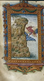 Book Art Collection: Sappho throwing herself into the sea (Illustration for The Heroides by Ovid), 1485-1499