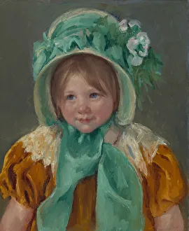 Mary Stevenson Cassatt Prints: Sara in a Green Bonnet, ca. 1901. Creator: Mary Cassatt
