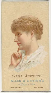 Worlds Beauties Prints: Sara Jewett, from Worlds Beauties, Series 2 (N27) for Allen & Ginter Cigarettes