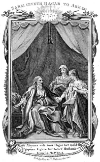 Sacrifice Prints: Sarah, Abrahams wife, being barren, offers Hagar her maid to her husband, c1804