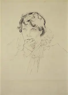 Mucha Prints: Sarah Bernhardt (1844-1923). Study for Poster 'Lorenzaccio'