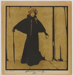Nicholson Prints: Sarah Bernhardt, ca 1897. Creator: Nicholson, Sir William (1872-1949)