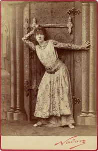 Sarah Bernhardt as the Empress Theodora in Sardou's Theodora, neg 1884; print and mount about 1889 Creator: Nadar