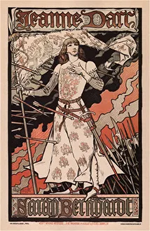 Sarah Bernhardt as Joan of Arc, 1893. Artist: Grasset, Eugene (1841-1917)