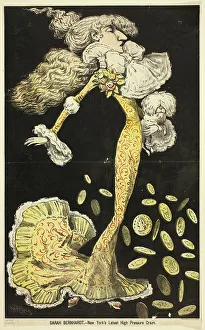 Bernhardt Sarah Prints: Sarah Bernhardt - New York's Latest High Pressure Craze; double-page spread