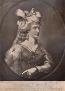 Welsh Prints: Sarah Siddons, Welsh actress, as Zara in William Congreves play The Mourning Bride
