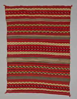 Sarape with Compound Banded Design, 1870 / 95. Creator: Unknown