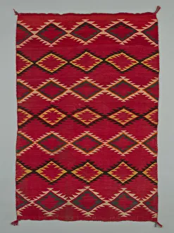Woollen Prints: Sarape with Serrated Diamond Pattern, 1880/1900. Creator: Unknown