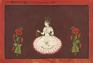 Mogul Collection: Saraswati, folio from a Goddess series, ca. 1680-1700. Creator: Wajid