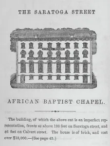 Baptist Church Prints: The Saratoga Street African Baptist Chapel, 1859. Creator: Unknown