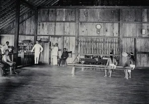 South East Asia Prints: Sarawak: interior of the Baram Fort, c1900. Creator: Unknown