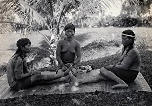 Southeast Asia Prints: Sarawak: three Kalabit women, c1900. Creator: Unknown