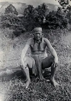 South East Asia Prints: Sarawak: Laki Bo, a Kayan tribal chief, c1900. Creator: Unknown