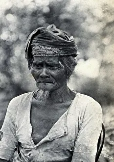 Southeast Asia Prints: Sarawak: a Land Dayak chief, c1900. Creator: Unknown