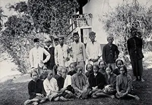 Southeast Asia Prints: Sarawak: people of the Sibuyaus tribe from the Lundu region, c1900. Creator: Unknown