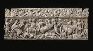 Amazonomachy Prints: Sarcophagus with battle scenes between the Greeks and the Amazons, 2nd cen. AD