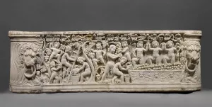 Sarcophagi Prints: Sarcophagus representing a Dionysiac Vintage Festival, A.D. 290-300. Creator: Unknown