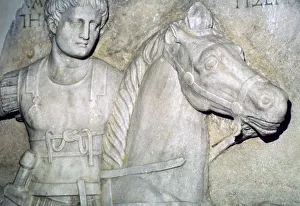 Detail of a sarcophagus showing a Roman officer