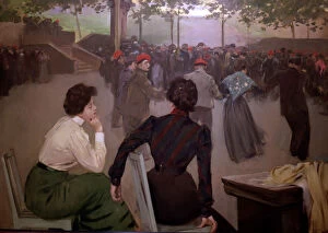 1901 Gallery: Sardanas in the fountain of San Roque in Olot oil by Ramon Casas 1901-1902