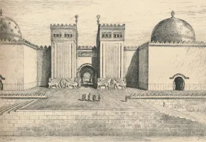 Alexander Francis Gallery: Sargons Palace, Khorsabad: The South-Eastern Gate, 1886. Artist: Alexander Francis Lydon