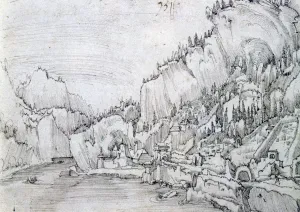 River Danube Prints: Sarmingstein on the Danube, 16th century. Artist: Albrecht Altdorfer
