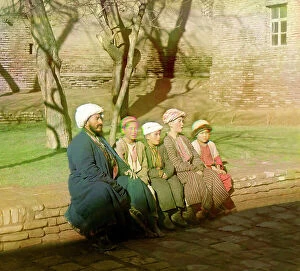 Turbans Collection: Sart schoolchildren, Samarkand, between 1905 and 1915. Creator: Sergey Mikhaylovich Prokudin-Gorsky