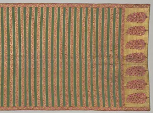 Tapestry Weave Prints: Sash with flora and banded field, 1700s. Creator: Unknown