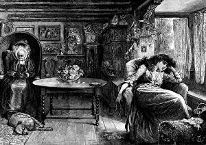 Parlor Prints: She sat leaning back in a low chair