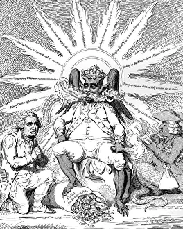 Satan in all his Glory..., 1792.Artist: James Gillray Satan in all his Glory..., 1792.Artist: James Gillray
