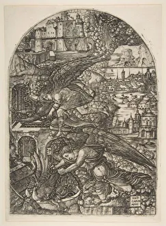 Jean Prints: Satan bound for a Thousand Years, from the Apocalypse. n. d. Creator: Jean Duvet