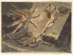 Satan Starts from the Touch of Ithuriels Spear, 1776. Creator: Henry Fuseli (Swiss, 1741-1825)
