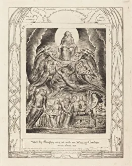 Book Of Job Gallery: Satan Before the Throne of God, 1825. Creator: William Blake