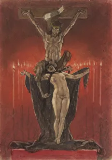 Satan Prints: The Satanists (Calvary). Artist: Rops, Felicien (1833-1898)