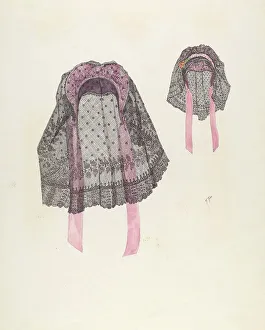 Arbo Arelia Prints: Satin and Lace Hat, c. 1937. Creator: Arelia Arbo