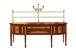 A History Of English Furniture Gallery: Satinwood and Mahogany Sideboard, 1907 (1908). Creator: Shirley Slocombe
