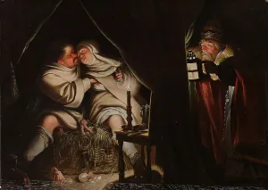 Voyeur Prints: Satire on Celibacy, c.1600-c.1649. Creator: Anon