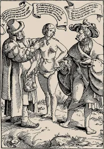 Prostitution Prints: Satire on conjugal fidelity, c.1540. Creator: Vogtherr, Heinrich, the Elder (1490-1556)