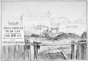 Commerce Gallery: Satire on the delay in rebuilding the Royal Exchange after the fire of 1838, (c1840)