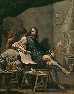 Pensive Prints: Satire on a Nobleman in Misery, between 1719 and 1725. Creator: Alessandro Magnasco