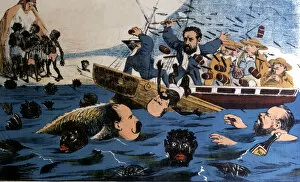 Magazines Collection: Satirical caricature in allusion to the loss of Puerto Rico published in La Flaca, No