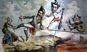 Magazines Collection: Satirical caricature of the Sagasta Government Tirando la oposicion da al traste