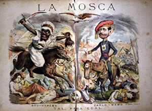 Images Dated 26th July 2013: Satirical caricatures of the situation in Morocco and the Carlist War, Tal para Cual