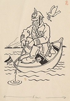 Horse Riding Prints: Satirical Drawing III. around 1940. Creator: Andrej Kovacik