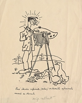 Satirical Drawing for a Magazine I. around 1940. Creator: Andrej Kovacik