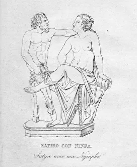 Pius Vi Prints: Satiro Con Ninfa (Satyre avec une Nymphe), c1850