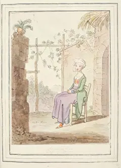 1776 Prints: Saturdays Head Dress of Procida, leaf from A Collection of Dresses by David Allan... 1776
