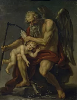 Putti Collection: Saturn Cutting off Cupid?s Wings with a Scythe, 1802. Artist: Akimov, Ivan Akimovich (1754-1814)