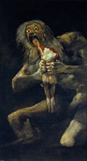 Goya Prints: Saturn devouring his son. Artist: Goya, Francisco, de (1746-1828)