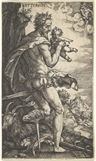 Bandaged Collection: Saturn from The Gods Who Preside Over the Planets, 1525. Creator: Master I.B